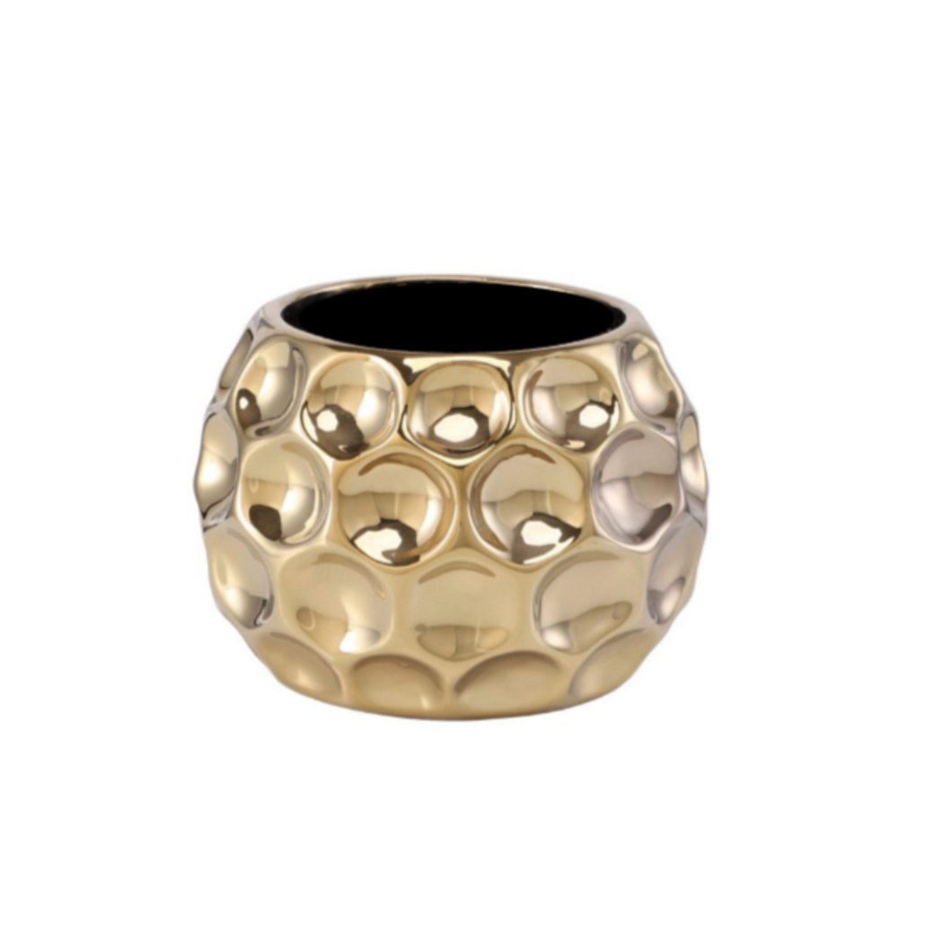 Golden Ceramic Pot - 16 cm