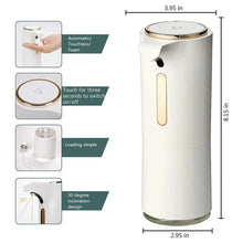 Load image into Gallery viewer, Minimal Automatic Foam Soap Dispenser - White &amp; Gold
