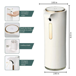 Minimal Automatic Foam Soap Dispenser - White & Gold