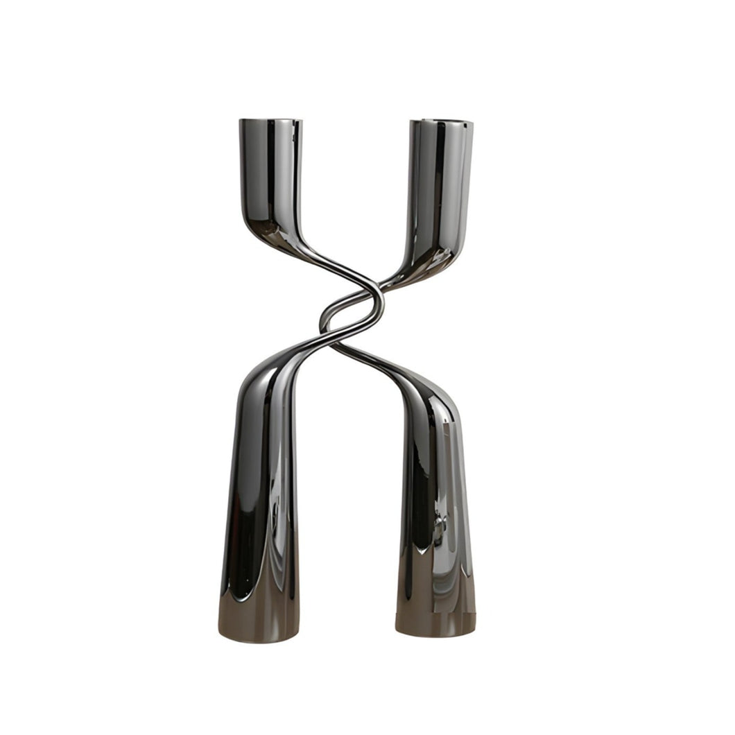 H Shaped Candle Holder - Grey, 30 cm