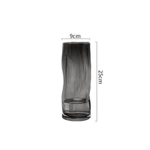 Load image into Gallery viewer, Asymmetric Glass Flower Vase - Grey , 25 cm
