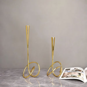 Knot Candle Holder- Gold , 42cm