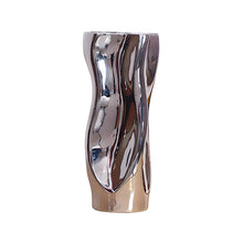 Load image into Gallery viewer, Abstract Flower Ceramic Vase - Silver, 28 cm
