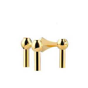 Molecular Structure Candle Holder - Set of 3, Gold