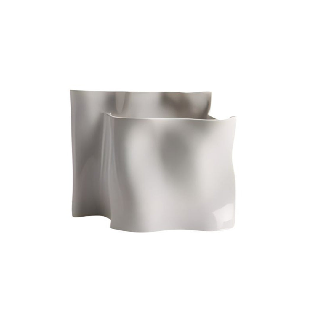 Paper Ceramic Vase - White