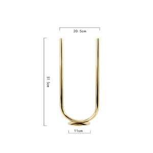 U Candle Holder - Gold , 51.5 cm