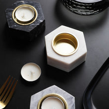 Load image into Gallery viewer, Marble Hexagon Candle Holder - Black
