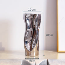 Load image into Gallery viewer, Abstract Flower Ceramic Vase - Silver, 28 cm
