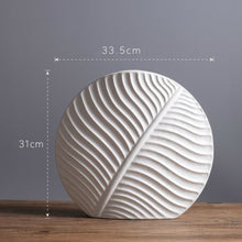 Load image into Gallery viewer, Leaf Ceramic Vase - White, 33.5 cm
