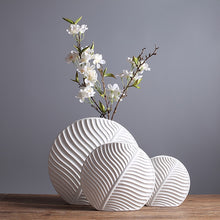 Load image into Gallery viewer, Leaf Ceramic Vase - White, 33.5 cm
