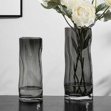 Load image into Gallery viewer, Asymmetric Glass Flower Vase - Grey , 25 cm
