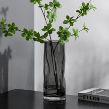 Load image into Gallery viewer, Asymmetric Glass Flower Vase - Grey , 25 cm
