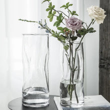 Load image into Gallery viewer, Asymmetric Glass Flower Vase - Clear , 29 cm
