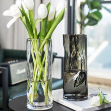 Load image into Gallery viewer, Asymmetric Glass Flower Vase - Clear , 29 cm
