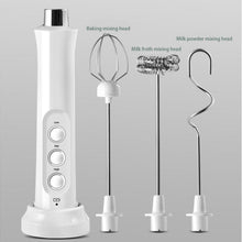 Load image into Gallery viewer, 3 In 1 Rechargeable Electric Milk Frother - White
