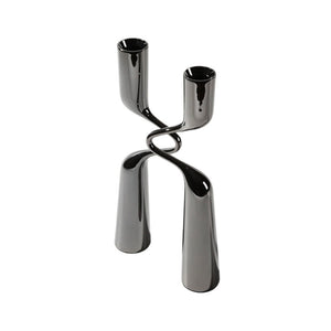 H Shaped Candle Holder - Grey, 30 cm