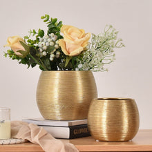 Load image into Gallery viewer, Ceramic Flower Pot - Gold, 16 cm
