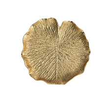 Load image into Gallery viewer, Lotus Leaf Metal Plate - Gold, 16 cm
