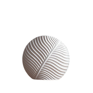 Leaf Ceramic Vase - White, 25.5 cm