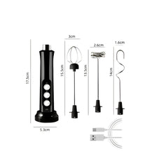 Load image into Gallery viewer, 3 In 1 Rechargeable Electric Milk Frother - Black
