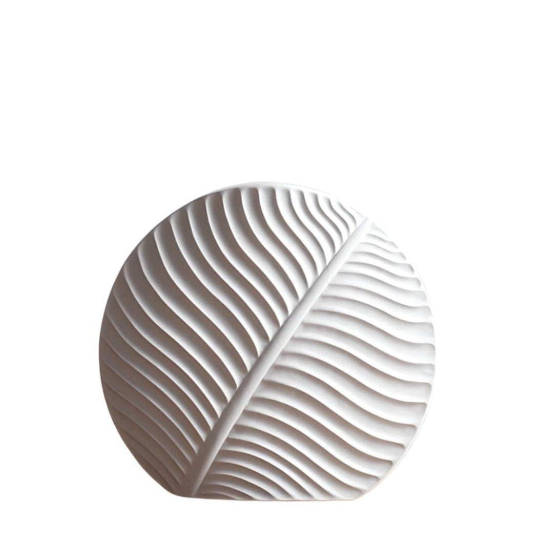Leaf Ceramic Vase - White, 33.5 cm