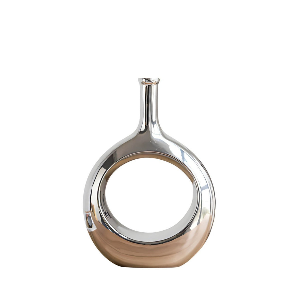 Water Drop Ceramic Vase - Silver, 23.5 cm
