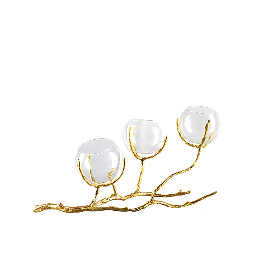 Golden Branch Candle Holder - Gold, 37 cm