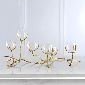 Golden Branch Candle Holder - Gold, 37 cm