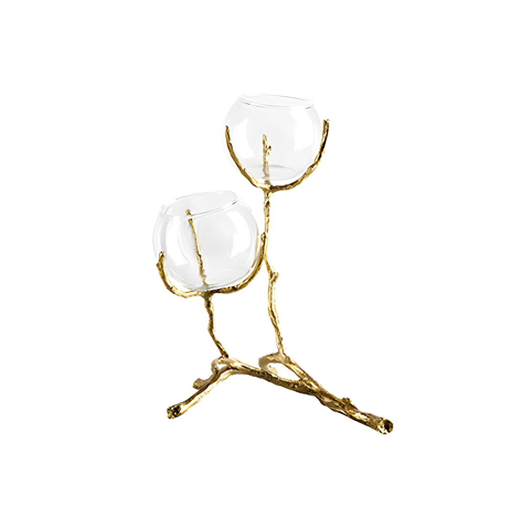 Golden Branch Candle Holder - Gold, 25.5 cm