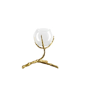 Golden Branch Candle Holder - Gold, 17 cm
